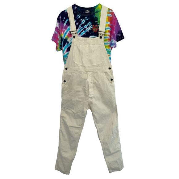 Sandrine Rose Reworked Cream Denim Overalls size Small - Picture 1 of 13